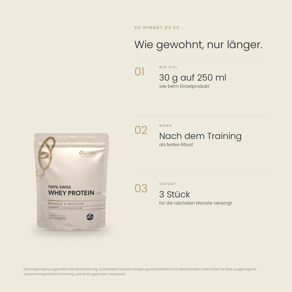 3x 100% Swiss Whey Protein 900g