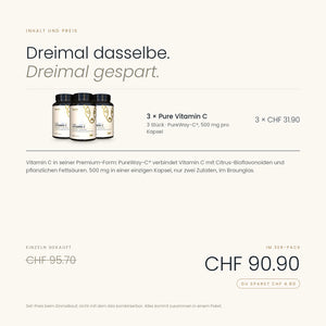 3x Pure Vitamin C mit Pure-Way-C