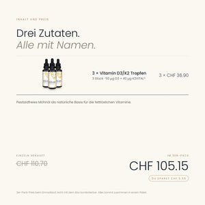 3x Vitamin D3/K2Vital MK7 Tropfen mit BIO Mohnöl