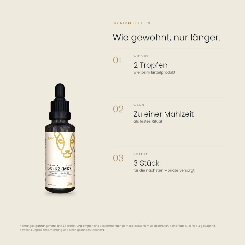 3x Vitamin D3/K2Vital MK7 Tropfen mit BIO Mohnöl