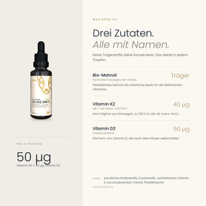 Vitamin D3/K2Vital MK7 Tropfen mit BIO Mohnöl