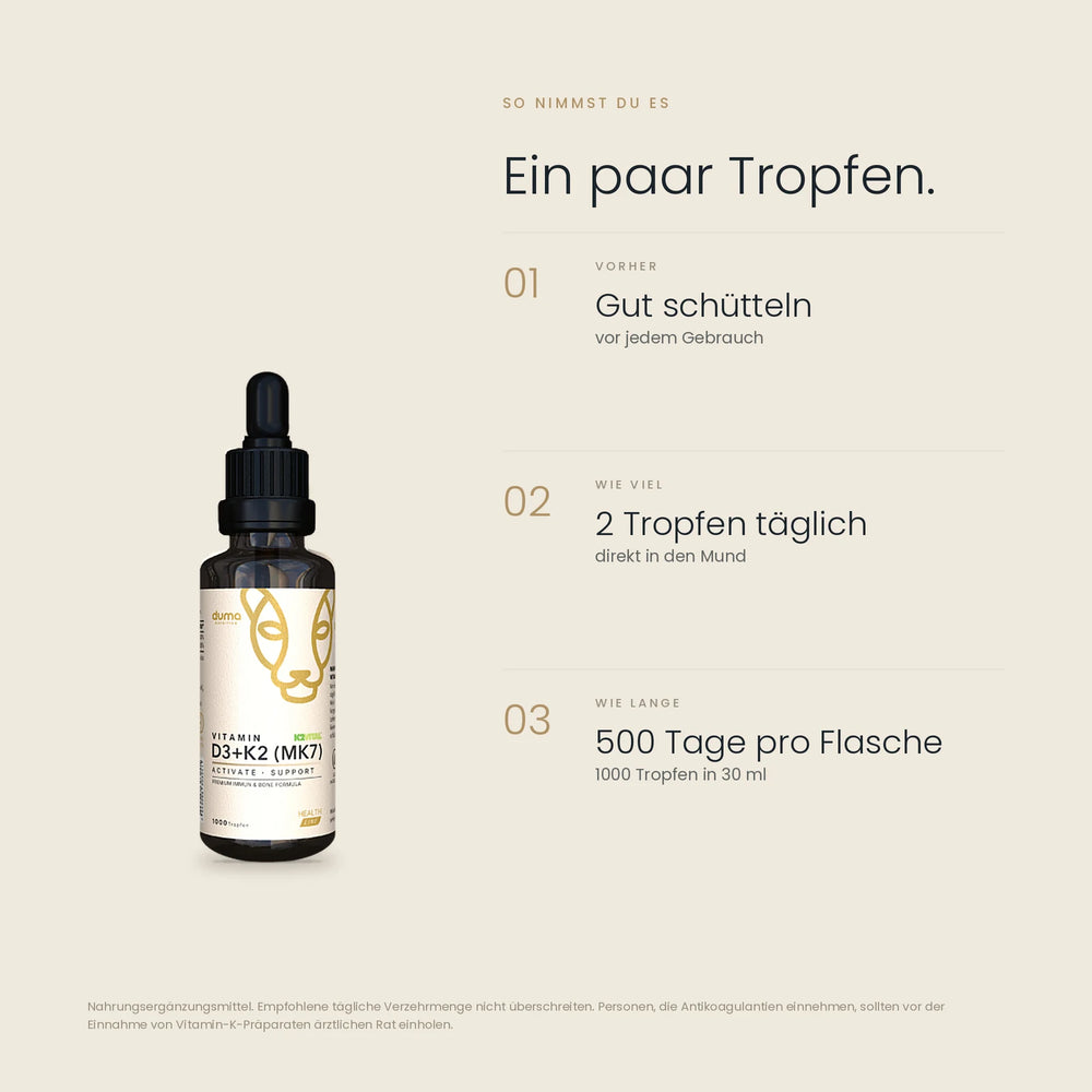 Vitamin D3/K2Vital MK7 Tropfen mit BIO Mohnöl